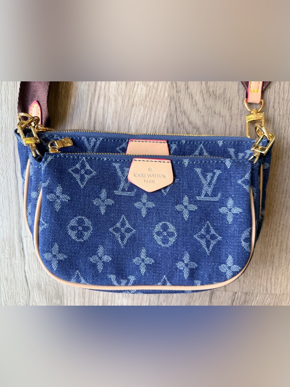FULL SET NEW Louis Vuitton Denim Monogram Multi Pochettes Handbag w Coin Purse - Picture 7 of 15